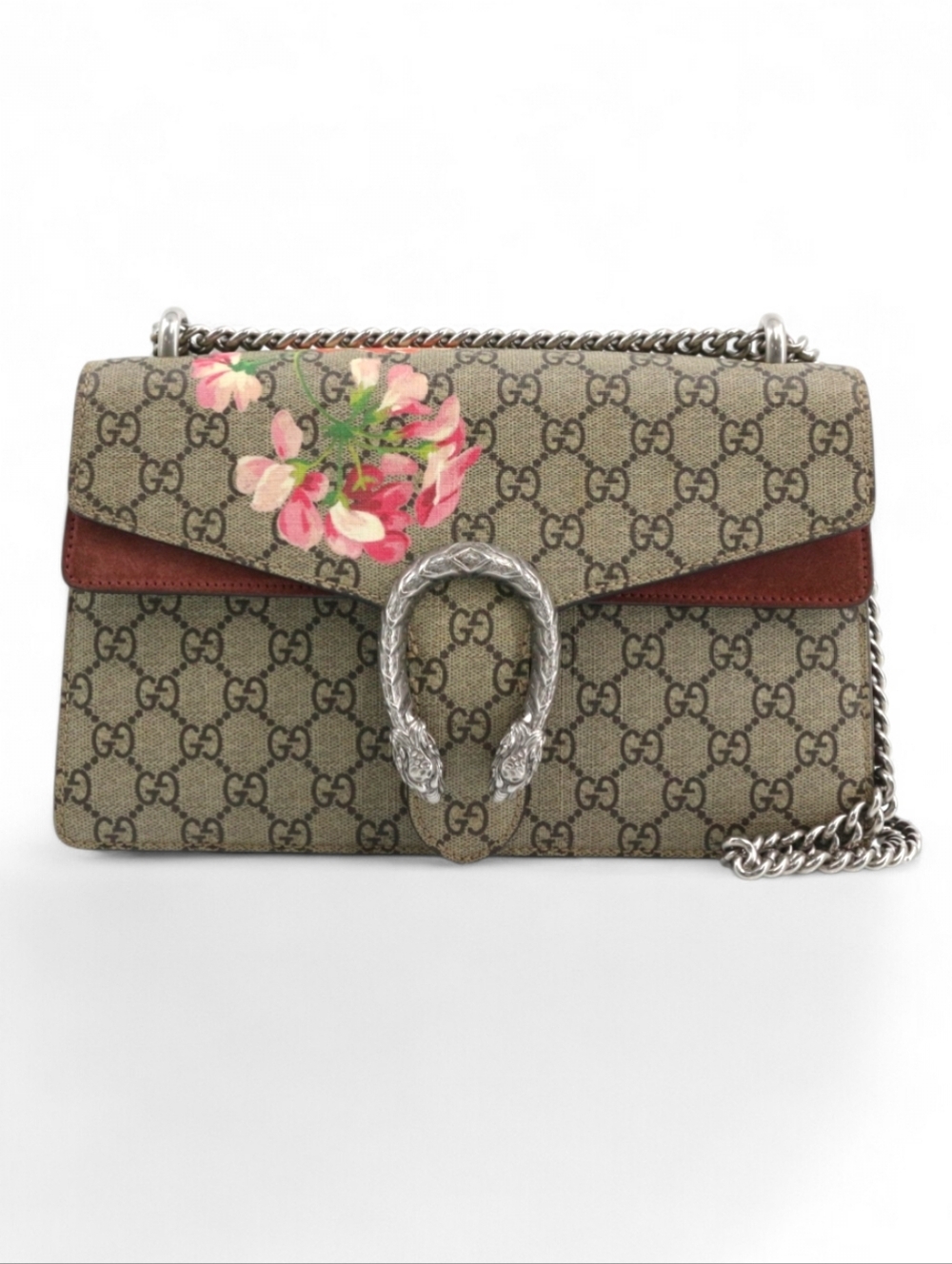 Gucci Floral Dionysus GG Supreme PVC Chain Shoulder Bag